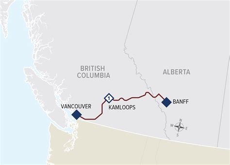 Map Of Canada Vancouver To Banff