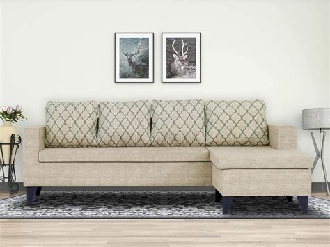 Sofa Architect Alexia Blossom L Shape 5 Seater Sofa Set (RHS, Beige ...