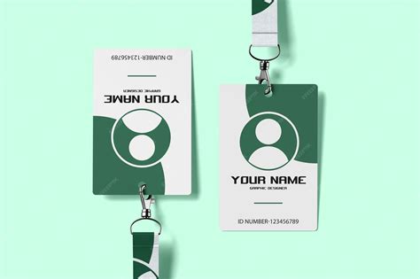 High quality modern employee id card design with lanyard for corporate ...