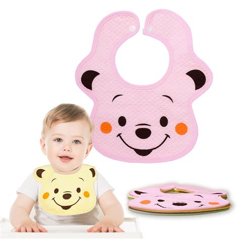 THE LITTLE LOOKERS Baby Button Bibs/Aprons Cute Animal Print & Soft ...