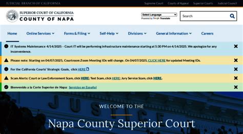 napa.courts.ca.gov - Home | Superior Court of Calif... - Napa Court S Ca