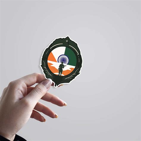 Indian Flag Soldier Silhouette Stickers