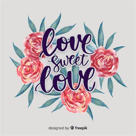 Romantische / positive Botschaft mit Blumen | Kostenlose Vektor