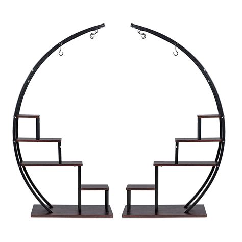 GDLF 5-Tier Gray and Brown Metal Plant Stand India | Ubuy