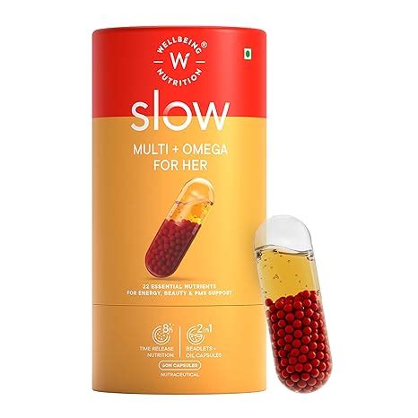 Wellbeing Nutrition Slow Multivitamin & Vegan Omega 3 for Women Biotin ...