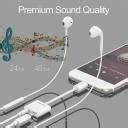 sounce White 2 in 1 Lightning to 3.5 mm Headphone Jack Adapter with ...