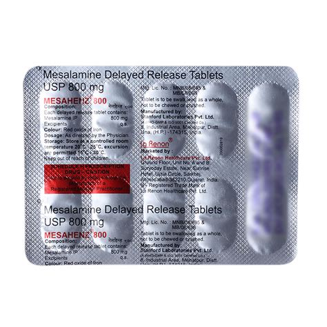 MESAHENZ 800MG TABLET 10'S Price, Uses, Side Effects, Composition ...