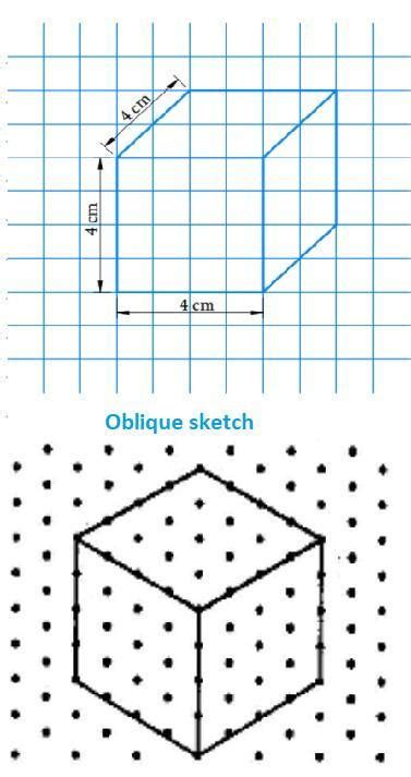 3. To draw a cube with an age of 5 cm on an isometric dot paper and ...