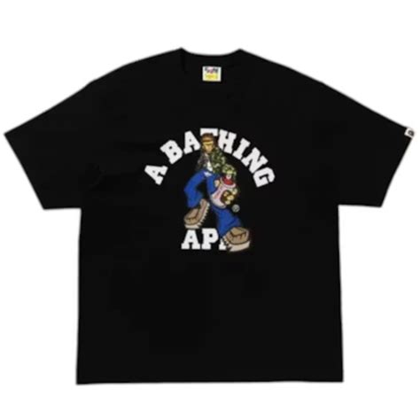 BAPE Graffiti Character College Relaxed Fit Tee Black