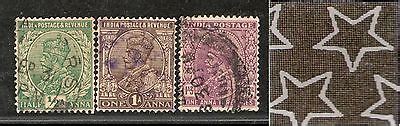 India 3 Diff KG V ½A 1A & 1A3p ERROR WMK - Multi Star Inverted Used as ...