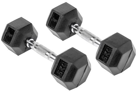 Buy Physique Rubber Coated Hex Dumbbell, 2 x 5Kg Online at Low Prices ...
