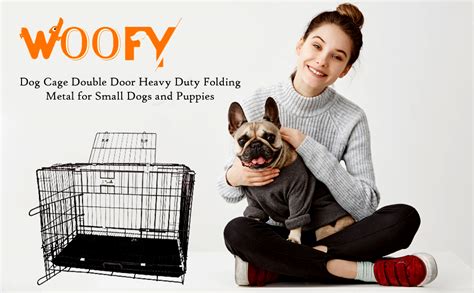Woofy 30 Inch Dog Cage Powder Coated Rust Proof Metal Folding Kennel ...