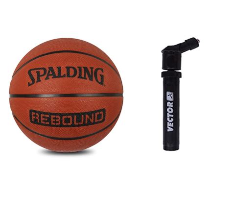 Spalding Rebound Rubber Brick Brown Basketball with Air Pump ,Size - 6 ...