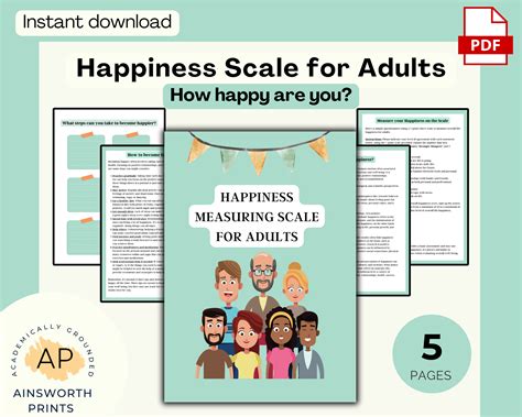 Happiness Scale Worksheet, Happiness Journal, Well Being Tracker, Happiness Handbook, Positivity ...