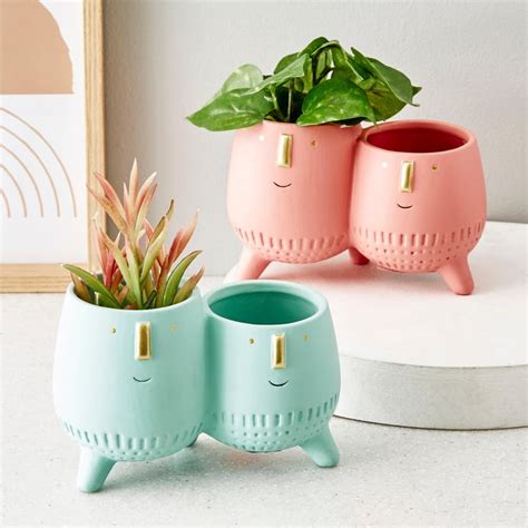 Buy Hello Spring Ceramic Face Planter from Home Centre at just INR 399.0