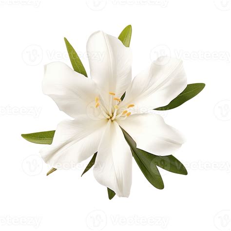 White oleander flower, photo-realistic, on a transparent background ...