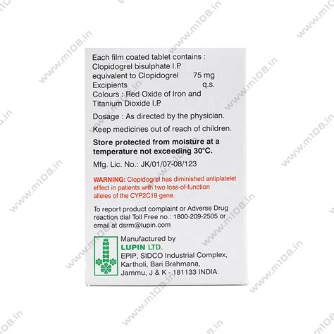 Product CLOPITAB 75 - 15 TAB | M108