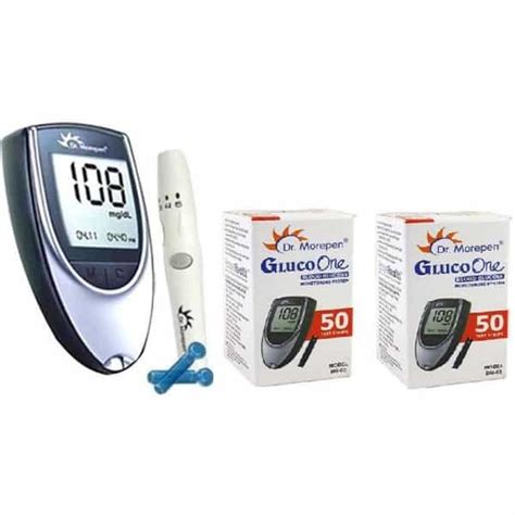 Buy DR. MOREPEN BLOOD SUGAR GLUCOMETER | BG-03 | FREE 100 STRIP & 2 ...