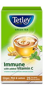 Tetley Green Tea Immune with added Vitamin C, Lemon and Honey, 100 Tea ...