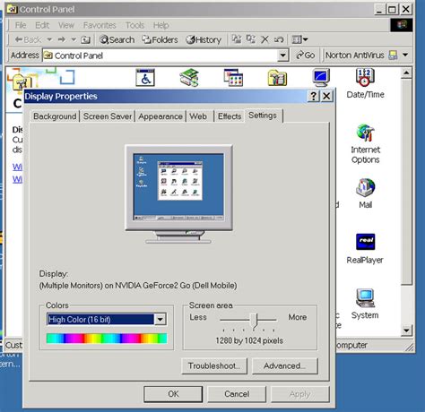 Changing your screen settings