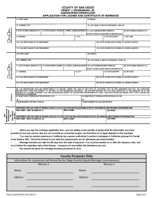 San Diego County Marriage License 2015-2025 Form - Fill Out and Sign ...