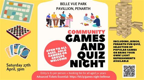 Community Games and Quiz, Belle Vue Park Penarth, 27 April 2024 | AllEvents