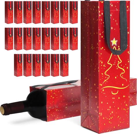Amazon.com: cabzymx 24 Pcs Red Reusable Wine Bottle Gift Bags, 13.6x3 ...