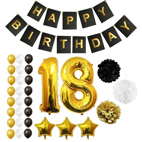 Buy Belle Vous 18th Birthday Party Decorations with Balloons - Number ...