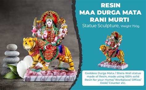 Buy ESPLANADE 10" Resin Maa Durga MATA Rani Idol Statue Murti Moorti ...