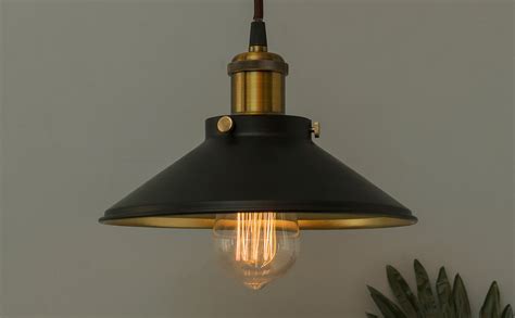 Buy Homesake® Single Black Cone Pendant with Antique Holder, E27 ...