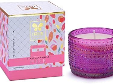 Iris Celeste Trinket Candle Fragrance Fleur,113g 4oz Pink Color jar ...