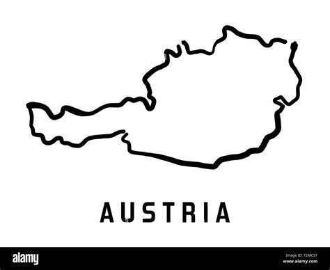 Austria map outline - smooth country shape map vector Stock Vector Image & Art - Alamy