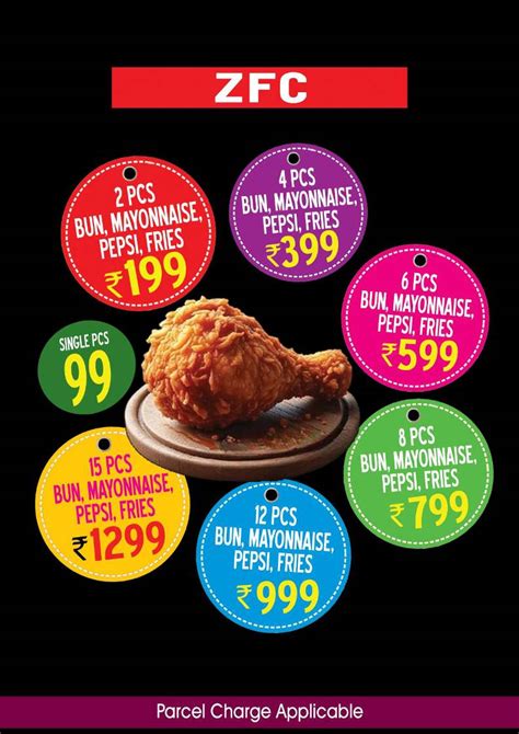Menu at Zoe's, Iritty