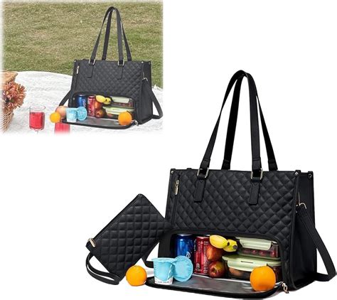 Amazon.com: 2 In 1 Tote Bag Lunch Bag Combo, 3 In 1 Lunch Tote Bag For ...