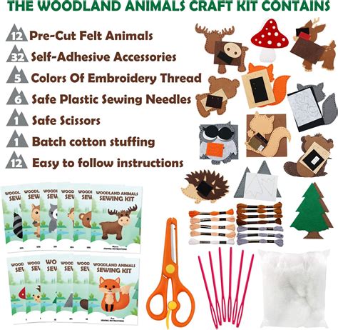 Buy CiyvoLyeen Woodland Animals Craft Kit Forest Creatures DIY Sewing ...