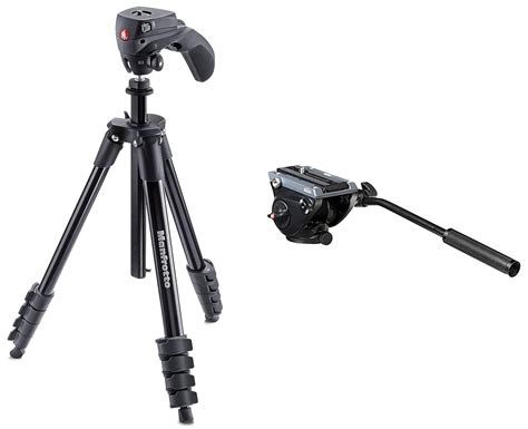 Buy Manfrotto MKCOMPACTACN-BK Compact Action Aluminium Tripod with ...