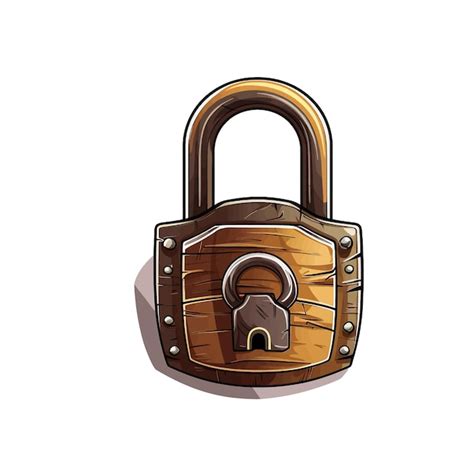 Handgezeichneter Lock-Cartoon-Vektor-Illustration-Clipart mit weißem ...