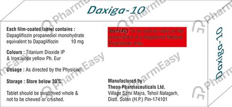 Daxiga 10 MG Tablet (10): Uses, Side Effects, Price & Dosage | PharmEasy