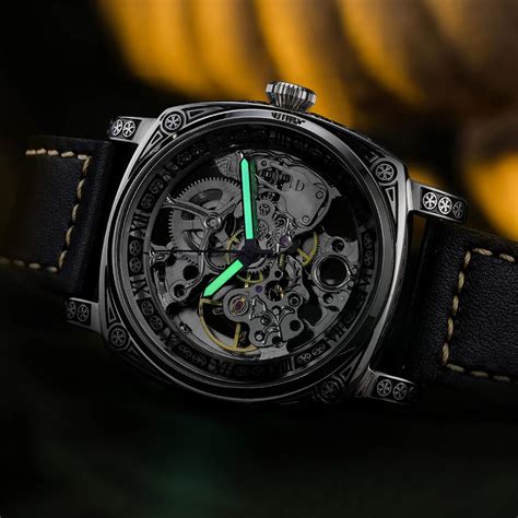 Buy ROCOSJEWE Men’s Automatic Watch Skeleton Mechanical Leather Strap ...