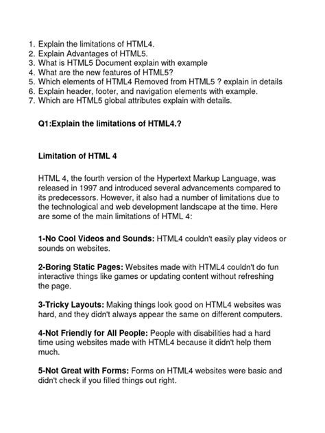 HTML Quiz Questions 的图像结果