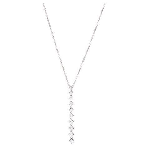 Linear Diamond Pendant Necklace, 14K White Gold, Length 16 Inch For ...