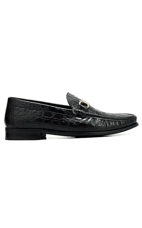 Black Croco Textured Loafers – Rosso Brunello Leathers Pvt. Ltd.