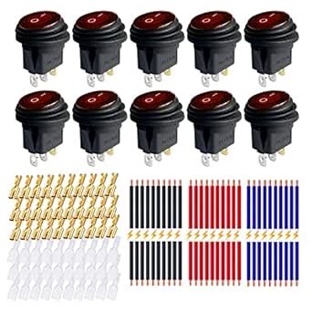 DC 12V 20A Waterproof Round Rocker Switches, Ampper 3 Pin 20MM ...