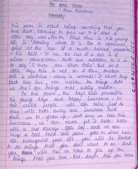 I need the summary of the ball poem of class 10th and don't spam I will ...