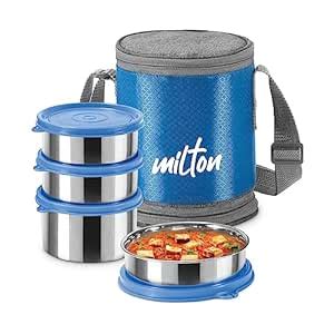 Buy MILTON Expando 3+1 Lunch Box (4 Stainless Steel Container, 200 ml ...