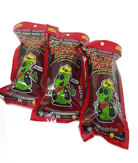 Amazon.com : Alamo Candy Big Tex Dill Pickle In Chamoy - Three Pickles ...