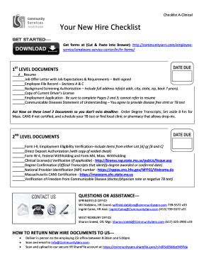 Fillable Online Your New Hire Checklist Fax Email Print - pdfFiller