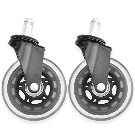 Replacement Office Chair Caster Wheels 2Pcs Transparent Swivel Caster 3 ...