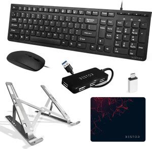 Bestor Set of 6,USB Wired Keyboard,Wire Mouse,L.P Stand,Mouse Pad,typeC ...