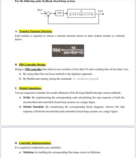 Image result for Unity Feedback Closed Loop Transfer Function